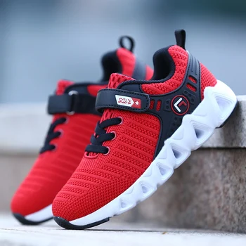 

Best Selling Teenager Shoe for Boy Red Black Children Running Shoes Breathable Boy Sport Shoes Light Weight Big Boy Casual Shoes