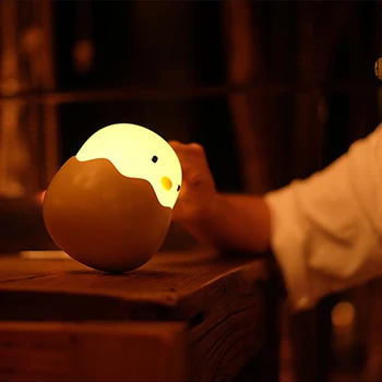 

100% Brand New And High Quality Creative Cartoon Style Chicks Lights USB Charging Eggshell Chicken Emotional Night Light