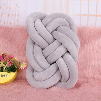 

Long Knotted Braid Baby Pillow Knot Crib Infant Room Decor Newborn Baby Bed Cushions Crib Knotted Pillows