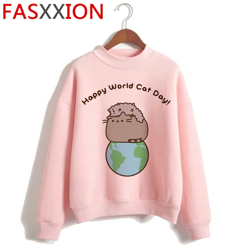 Pusheen Kawaii Harajuku корейский стиль толстовки для женщин Ullzang милый кот 90s Забавный мультфильм толстовка графическая мода толстовка женская - Цвет: H4444