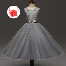 Детская одежда для подростков от 5 до 12 лет; кружевные вечерние платья для девочек; свадебное платье без рукавов с бантом для детей 10 лет