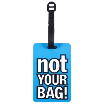 

Name Address Label Blue Soft Plastic Not Your Bag Pattern Travel Luggage Tag