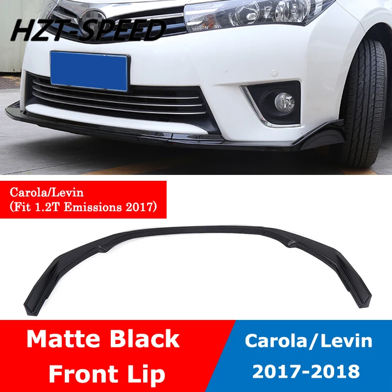 3 шт. ABS углеродное волокно Черная передняя Лопата для губ Splitter Спойлер для Toyota Corolla и Lewin-1.2L выбросов модифицированный