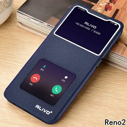 Кожаный чехол для OPPO Reno 2, чехол ALIVO из искусственной кожи с окошком для просмотра, откидной чехол для OPPO Reno2, откидной Чехол, Coque Capa# VA