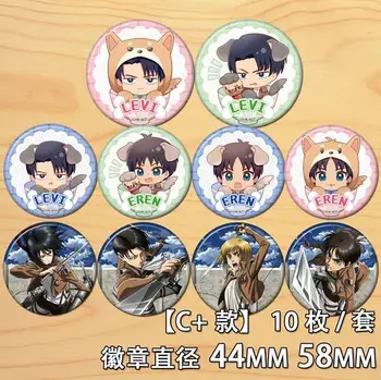 

Anime Attack on Titan Eren Jäger Levi Armin Arlert Figure 4617 Badges Round Brooch Pin Gifts Kids Collection Toy