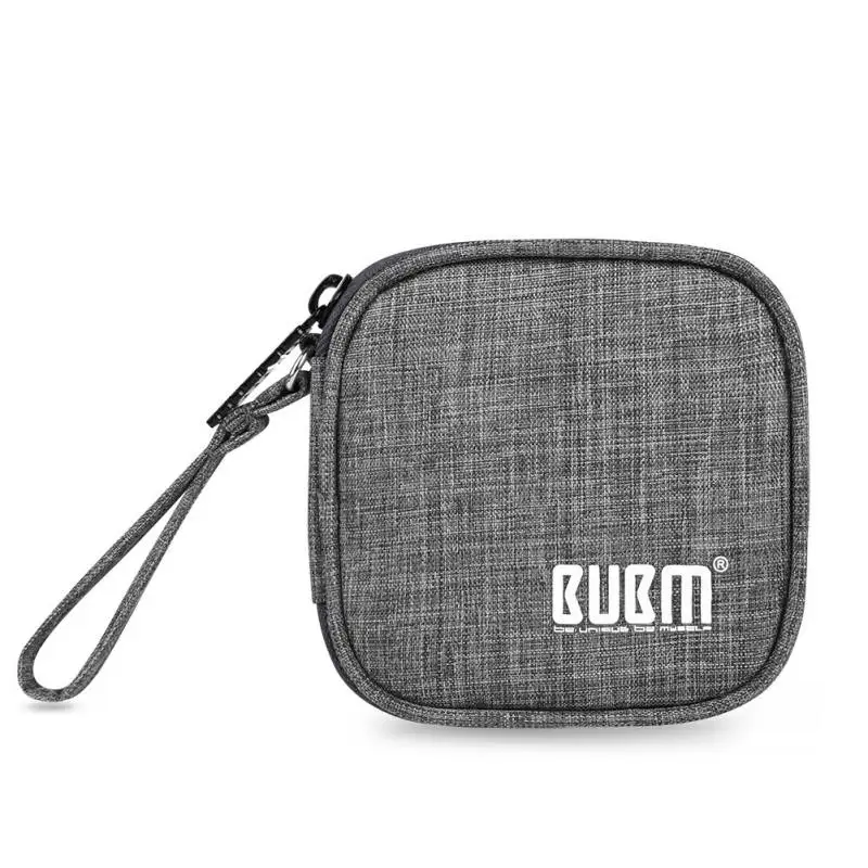square gray BUBM сумка маленькая электроника и аксессуары наушники/кабель сменный Кошелек Дорожная сумка Дорожный Чехол для переноски - Цвет: square gray