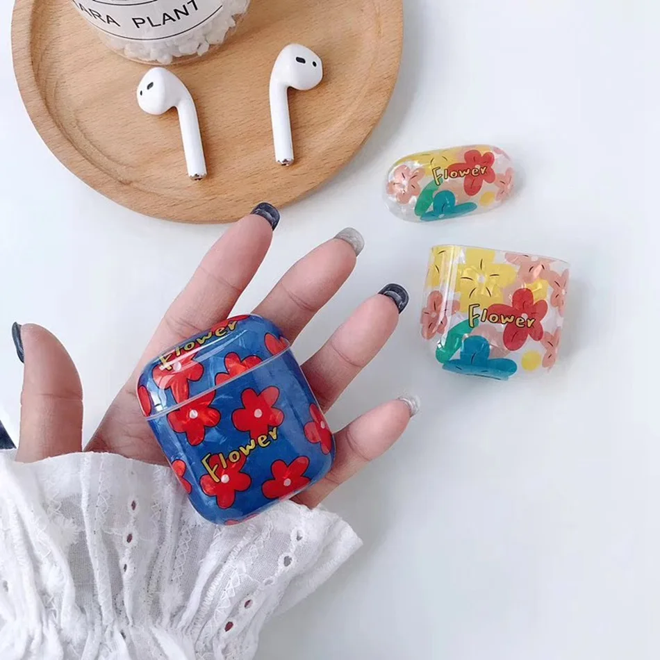 Мраморный чехол для наушников Airpods 2 Роскошный Жесткий Чехол Earpods Аксессуары Apple Air