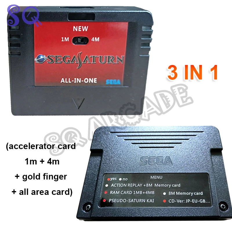 Nuova Sega Saturn Sega Ss Saturn Gold Finger Card + Scheda Di Memoria Estesa + Scheda Acceleratore 1 + 4M Scheda Combinata