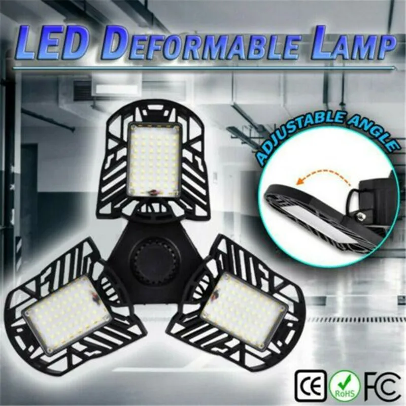 

High-intensity Garage Lights LED E27 60W 6000LM LED Deformable Garage Ceiling Lights for Garage/Attic/Basement/Home