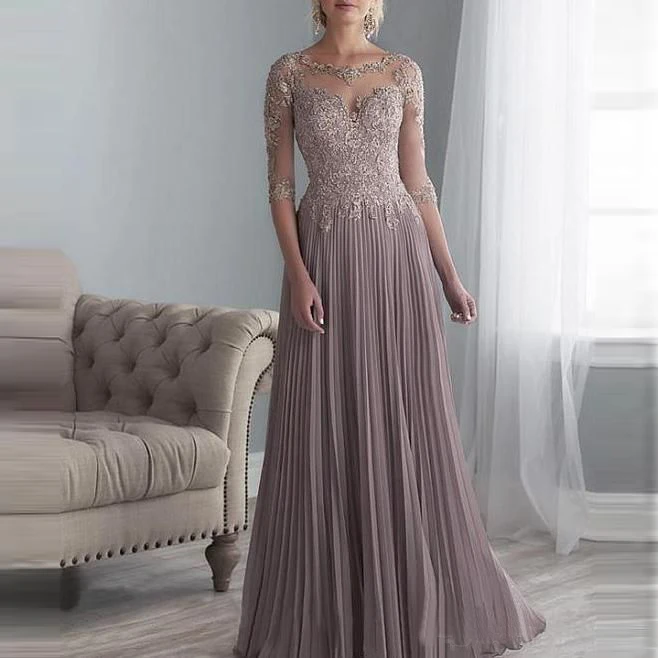 Платье для матери невесты скромное длинное ТРАПЕЦИЕВИДНОЕ платье из тюля с