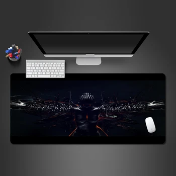 

Black Mechanical Character Model Game Mouse Pad Best-Selling High Definition Material Rubber Pad Big Lock Edge Notebook Pad