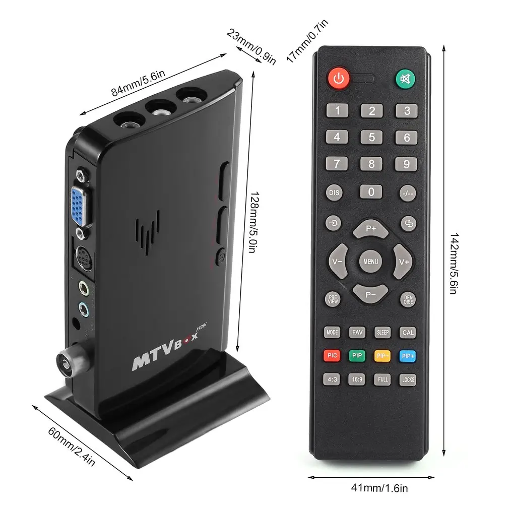 Светодиодный коробка MTV HD lcd CRT tv BOX AV to VGA RF to VGA внешний цифровой ТВ тюнер PC BOX приемник тюнер