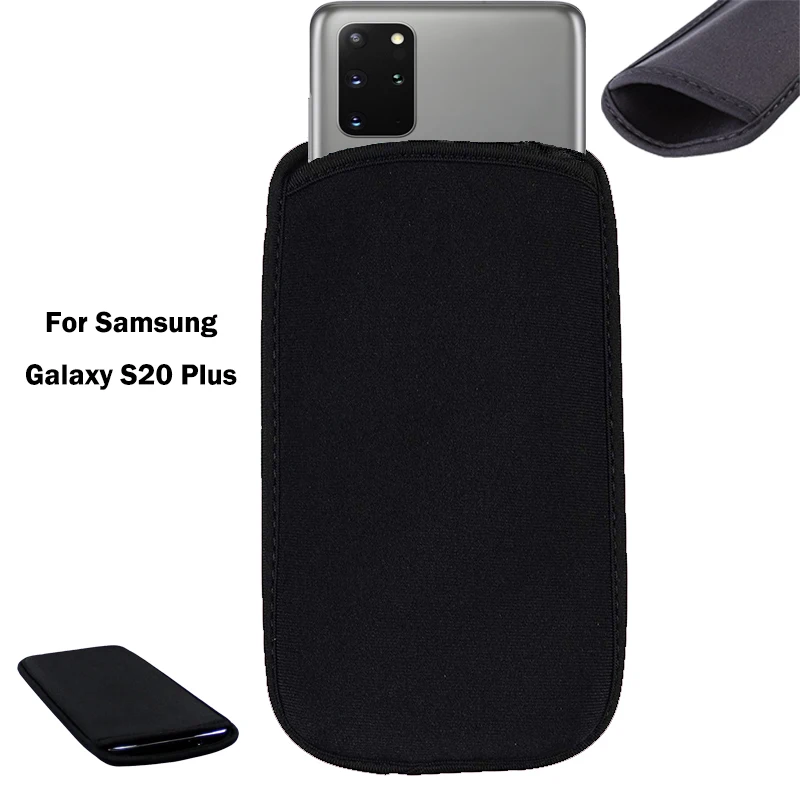 Soft Flexible Neoprene Protective Black Pouch For Samsung Galaxy S20 Plus Elastic Sleeves universal bag Case | Мобильные телефоны и