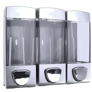 

Wall-mounted Soap Gel Dispenser Simple Shampoo Holder Hair Conditioner Pump Three Outlets Bottle for Home Hotel Shower Bathroom