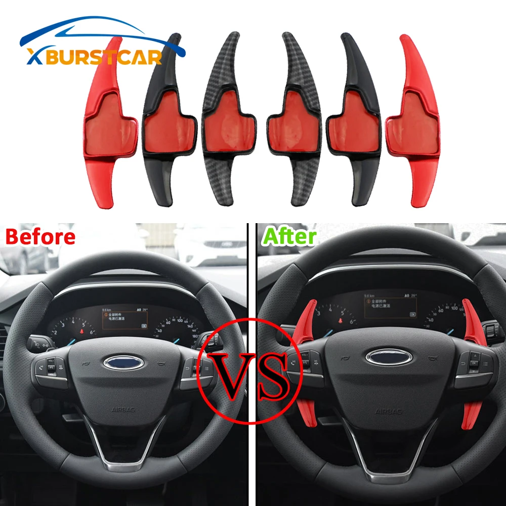 Xburstcar for Ford Focus 4 MK4 2019 2020 2Pcs/Set ABS Chrome Car Steering Wheel Paddle Extension Shifters Shift Sticker | Автомобили и