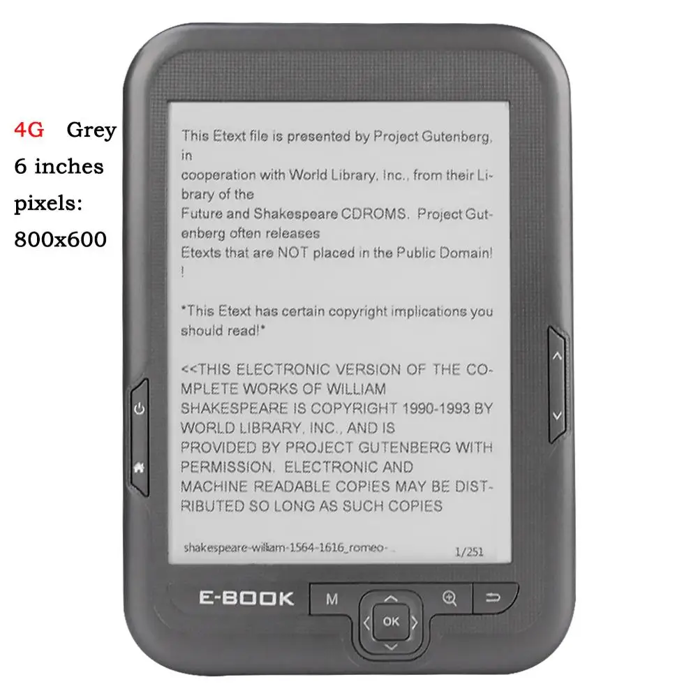 Grey-4G Bk-6006 мини E-Ink дисплей 6 дюймов электронная книга ридер 800x600 разрешение E-Reader 4G/8G/16G Поддержка нескольких языков Подарки для ребенка - Цвет: Grey-4G