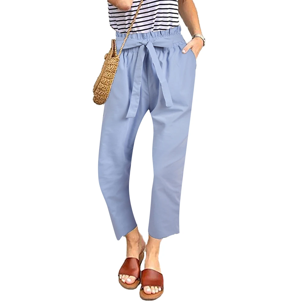 Sale Side Striped Casual Long Pants for Women Drawstring Straight Office Lady Fashion Elegant Pants Women Contrast Trousers 1