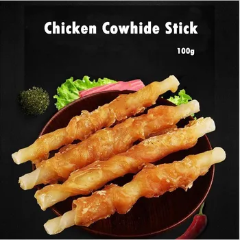 

Dog Snacks Fresh Chicken Cowhide Stick Dog Food Puppy Chew Clean Teeth Training Reward Snack Delicious Keep Healthy Feeder 100g