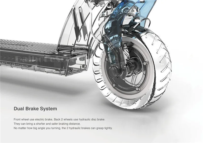 Three Wheel Foldable Electric Scooter 48V 350W E Scooter Stand Up Adult Kick Scooter With Seat                                   (3)