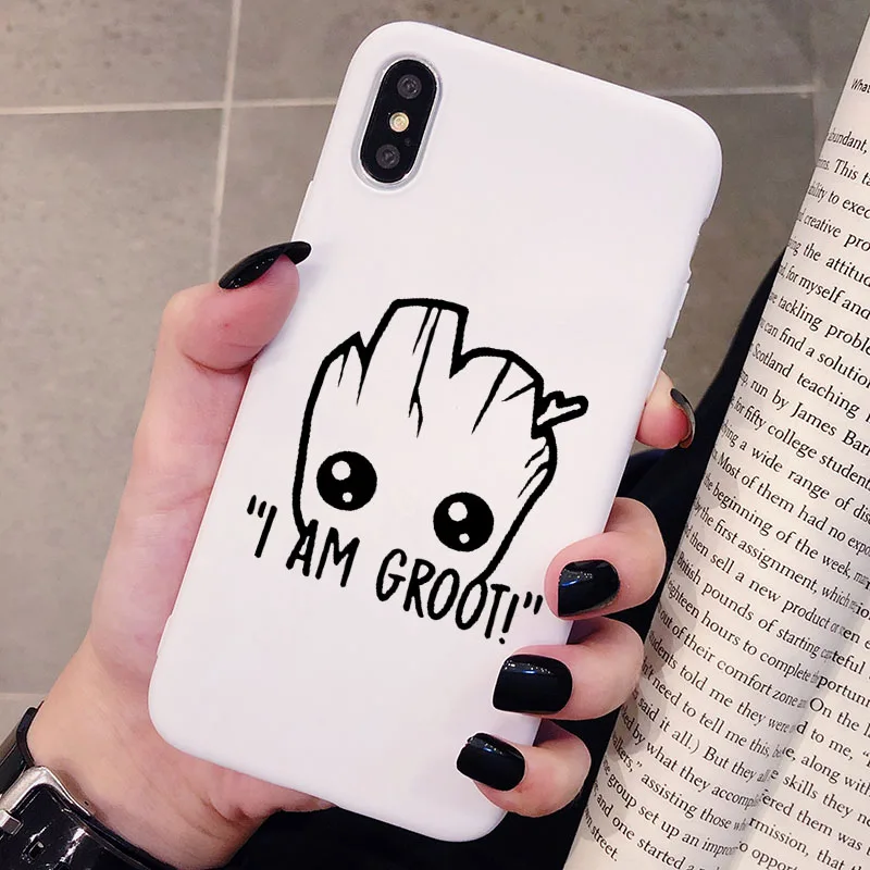 Чехол для телефона с героями мультфильмов I Am Groot Marvel для XiaoMi RedMi Note 8 7 6 5 K20 Pro матовый Силиконовый чехол s мягкая задняя крышка - Цвет: P3White