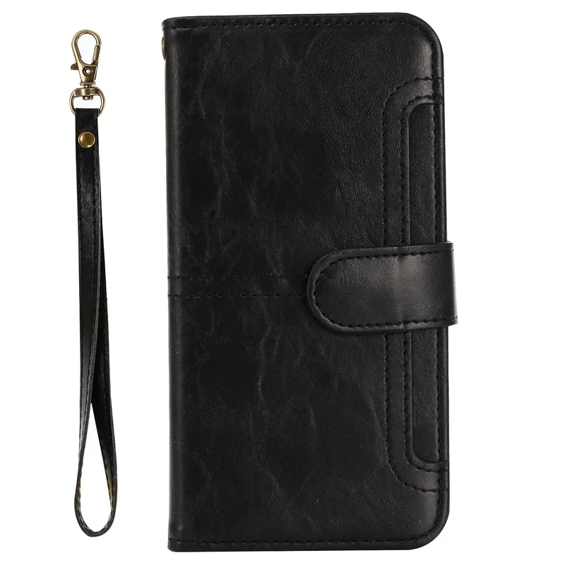 2 в 1 винтажный кожаный чехол-кошелек для Apple iPhone 11 Pro Max Fundas дневник книжка Флип Магнитный чехол 5,8 ''6,1'' 6,5 ''чехол - Цвет: Black