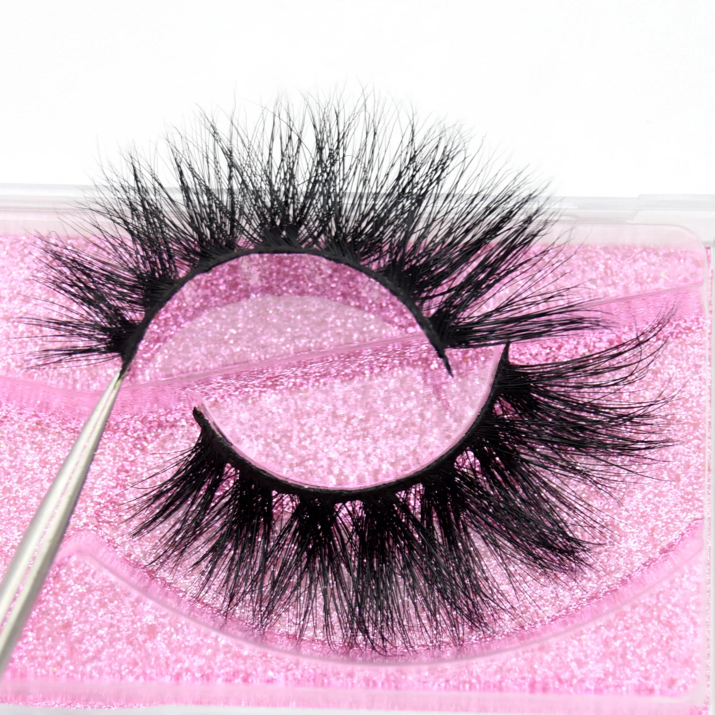

Visofree Luxury 5D Mink Hair False Eyelashes Wispy Cross Fluffy Mink Lashes Extension Tools Makeup Handmade Mink Eyelashes K13