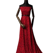 Красная Трикотажная бархатная ткань осень-зима, шерстяное жаккардовое платье, приталенная цветочная ткань, высококачественный модный бархатный материал