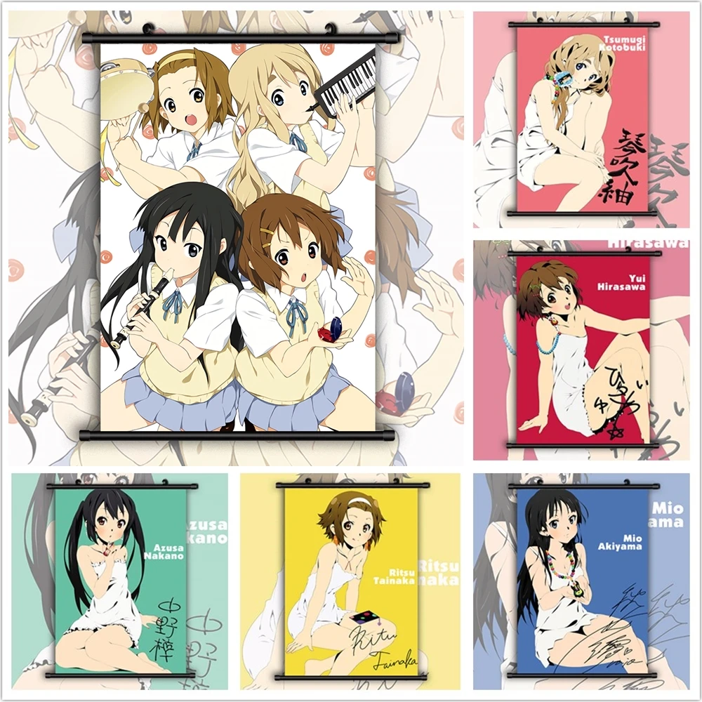 K-on! Yui Azusa Mio Ritsu Tsumugi Аниме Манга настенный плакат свиток | Дом и сад