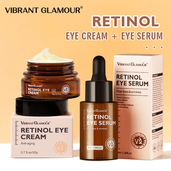 VIBRANT GLAMOUR 레티놀 아이 크림 앤 아이 세럼, 퍼밍 리프팅, 안티에이징, 잔주름 감소, 페이셜 스킨 케어, 2 PCs/세트