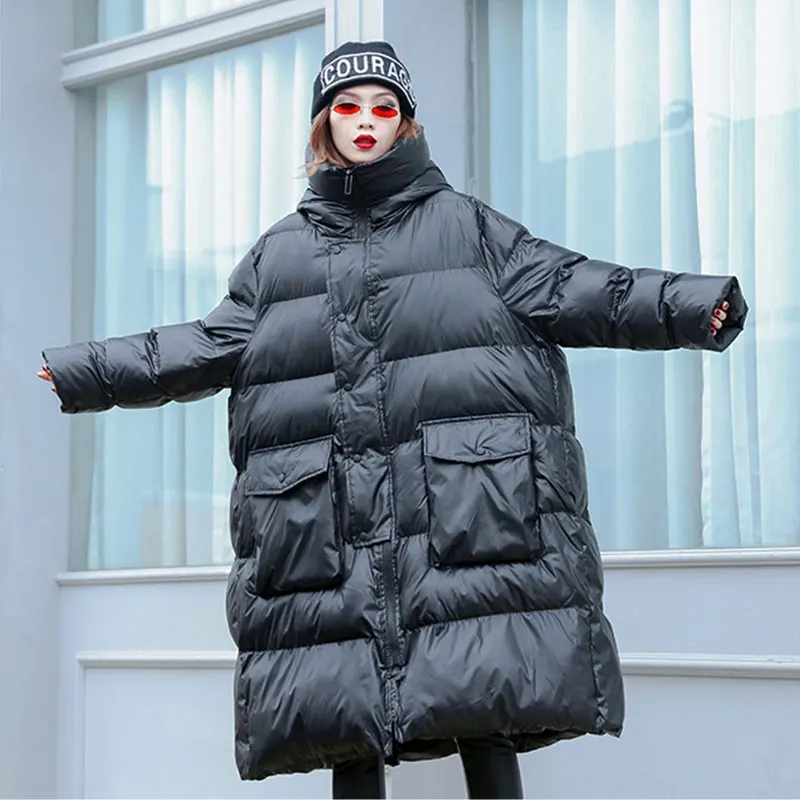 Парка, женские зимние куртки, верхняя одежда, куртка с капюшоном, большой размер, зимний пуховик, женское свободное повседневное зимнее пальто, женская уличная одежда
