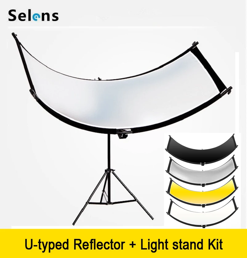 

U-typed Light Reflector/Diffuser Set with Tripod Eyelighter for Photography Video Studio Shot(Silver/ Gold/White/black)