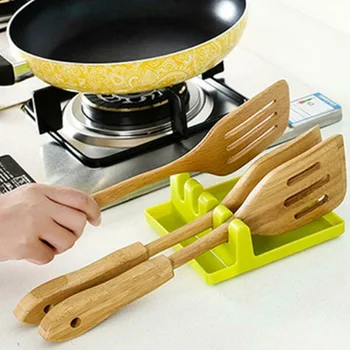 

Kitchen Utensil Holder Silicone Spoon Spatula Rack Shelf Portable Multipurpose Stand E2S