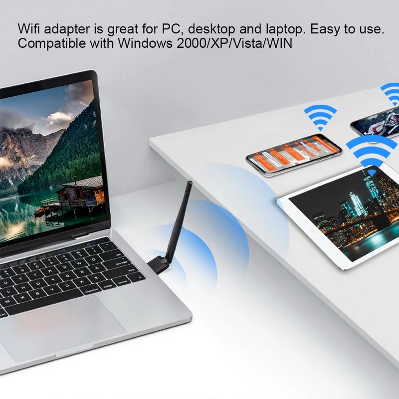 150 Мбит/с беспроводной WiFi адаптер 5 дБ Wifi антенна беспроводная сетевая карта