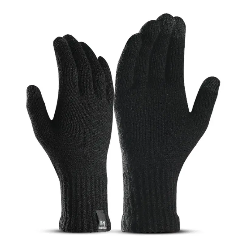 summer gloves for men Men Womens Winter Knitted Touch Screen Gloves Outdoor Sport Training Snow Ski Full Finger Elastic Ribbed Cuff Stretchy Mittens mens knitted gloves