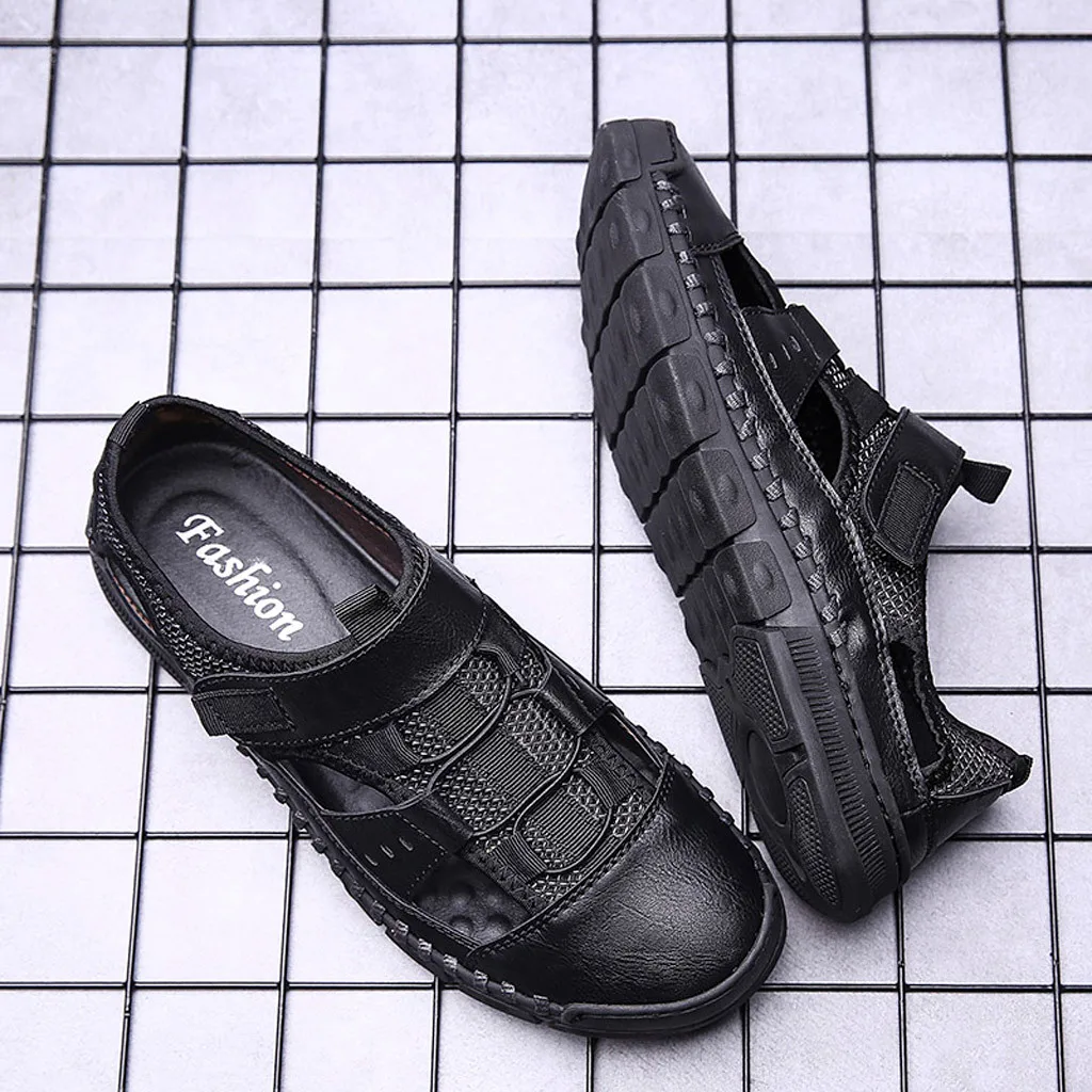 Vogue Men Sandals Summer Men Shoes Breathable Trend Beach Solid Sports Slippers Outdoor Large Size Flat Casual Wild Jun21