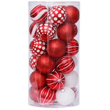 

30Pcs 6cm Transparent Plastic Ball Ornaments Color Christmas Balls Christmas Decorations for Home Christmas Tree Pendant