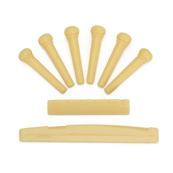Set of Acoustic Guitar Bridge Pins Saddle Nut Great Quality Yellow
