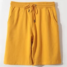 Pantalones cortos transpirables para hombre, ropa de chándal informal, de algodón, con cintura elástica, color rosa, talla grande