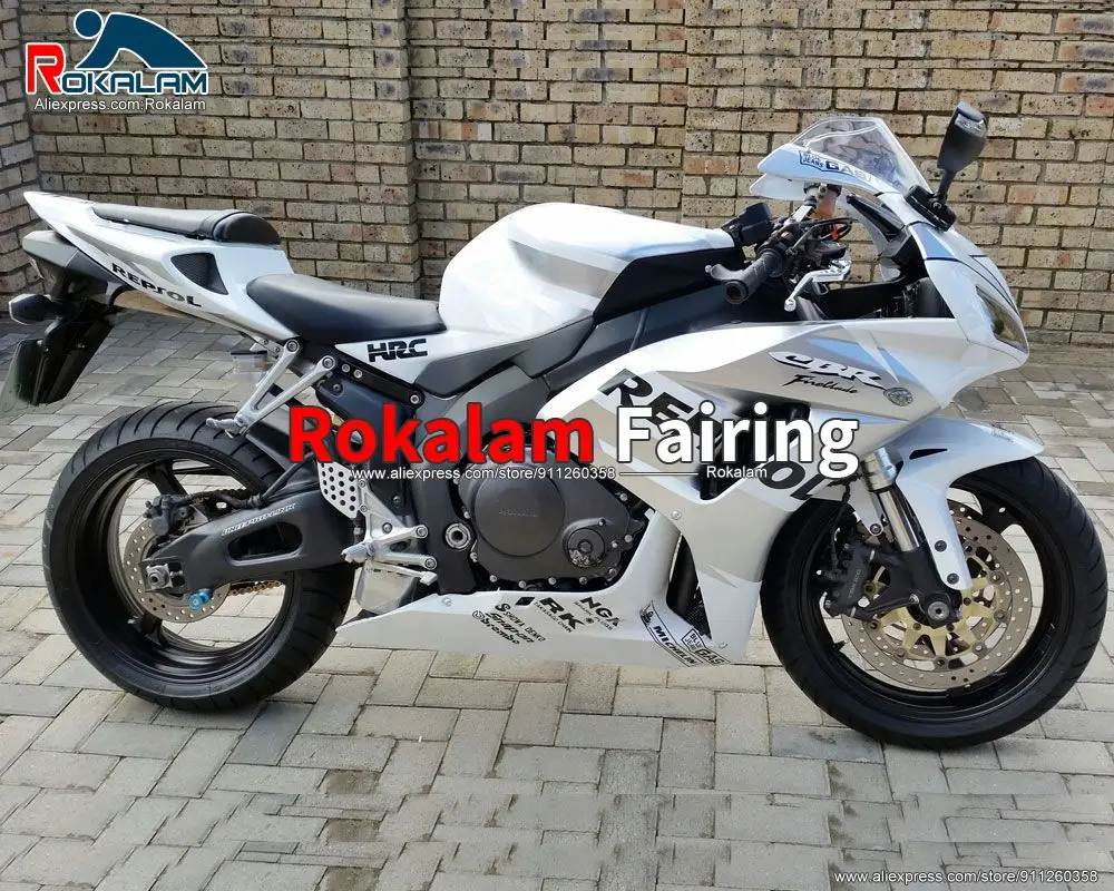 

Shell For Honda CBR1000 RR 06 07 CBR 1000RR 2006 CBR1000 RR 2007 Motorbike White Silver ABS Fairing Kit (Injection Molding)