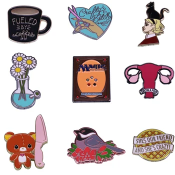 

20pcs/lot J1534 Geekcoco Enamel Pin Cartoon Brooch Collection Cute Metal Lapel Badge Brooches for Women Men Jewelry Gift