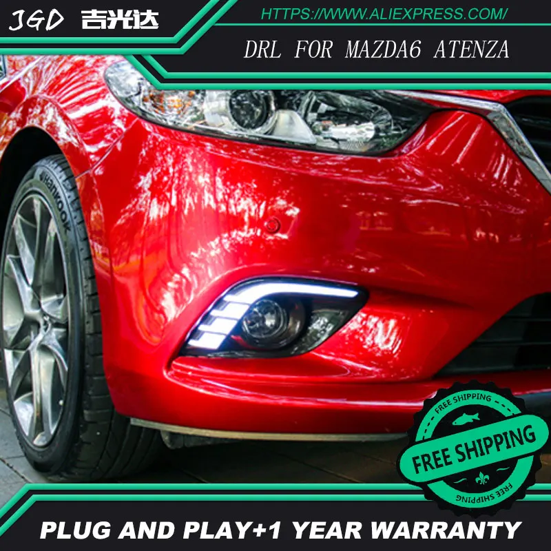 Car Flashing 2 Pcs DRL For Mazda 6 Mazda6 Atenza 2013 2014 2015 LED DRL