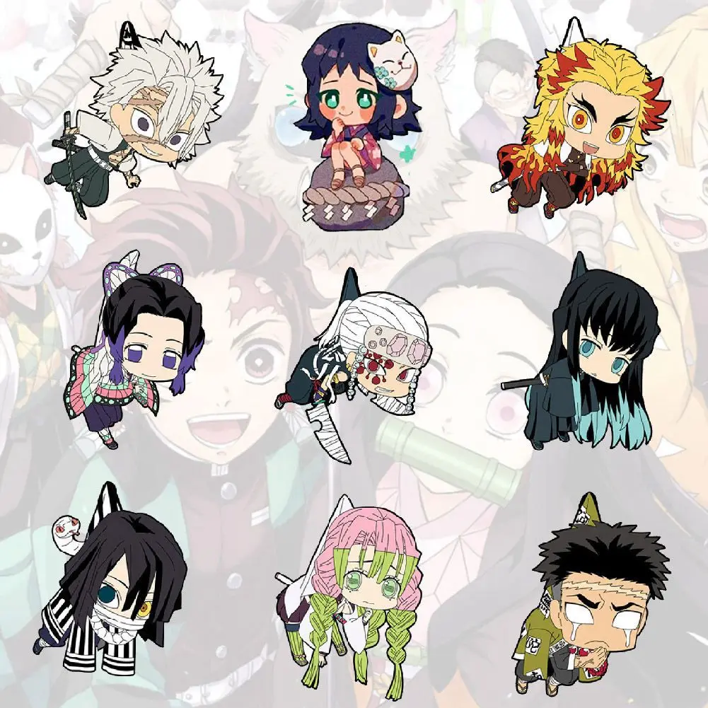 Double-sided Demon Slayer Keychains for Anime Demon Slayer Kimetsu no Yaiba Cosplay Key Ring