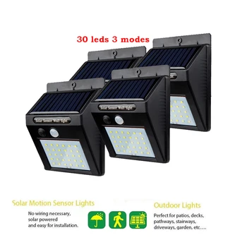 

2/4PCS 30 LED Solar Light Outdoor Waterproof LED Lamp Security Lighting Wall Sconces with Mounting Pole for Barn Porch Garage 50