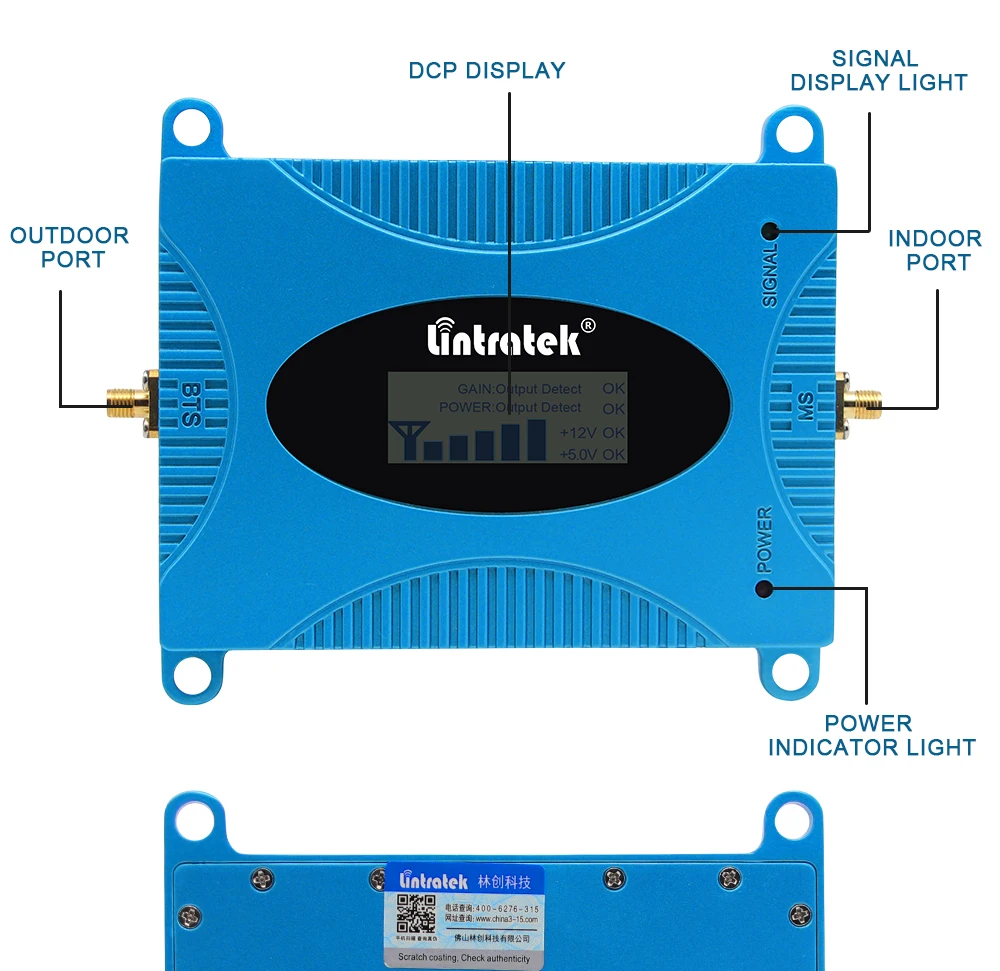 Lintratek CDMA 850MHz Repeater GSM 2G 3G Signal Booster Band 5 850MHz Cellphone Amplifier Repetidor 65dB for South America