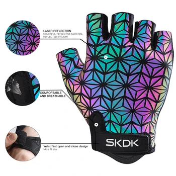 

Unisex Outdoor Sports Half-finger Gloves, Fashionable Laser Summer Autumn Breathable Wear Resistant Fitness Training Riding