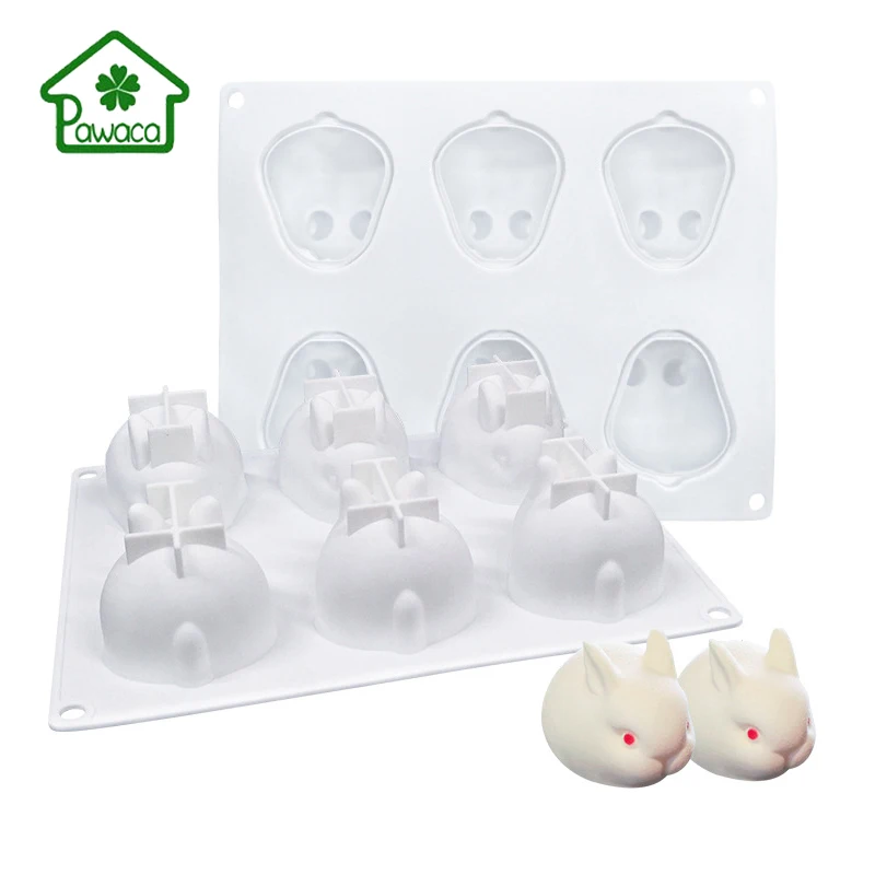 

5 Sizes Silicone 3D Rabbit Cake Mold DIY Handmade Baking Mould For Mousse Cake Chocolate Pastry Fondant Mold Cooking Decor Tools