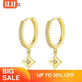 

Fashion cubic zircon small Geometric Hoop Earrings Top Quality Crystal Earrigns For Women Fashion Jewelry 2020