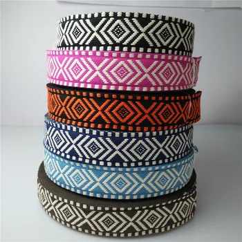 

4cm Wide Cotton webbing Quadrilateral pattern Two-color Webbing 1yard