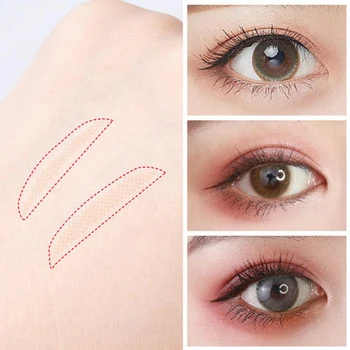 

240PCS Double-fold Eyelid Sticker Lace Fiber Invisible Eyelid Mesh Tape Transparent Big Eyes Self-adhesive Makeup Tools