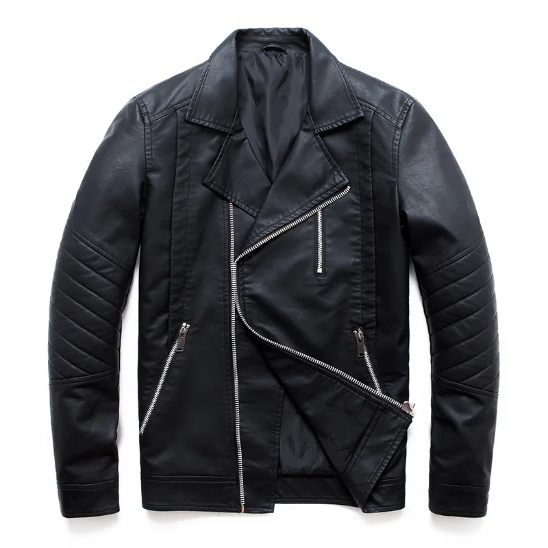 

New Boutique Punk Leather Jacket Men Multi Zipper Motorcycle Leather Jackets Coats Slim Fit Men PU Clothing M-5XL
